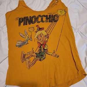 Zara Trafaluc Vintage Graphic of Pinocchio Muscle Shirt Tank